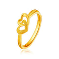 Gold Plated Retro Heart Ring | خاتم قلب ذهبي - Kayvstoer