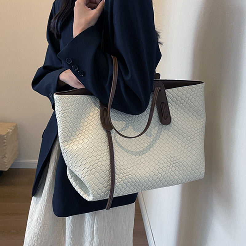 حقيبة كتف نسائية منسوجة سعة كبيرة | Women's Large Woven Shoulder Bag - Kayvstoer