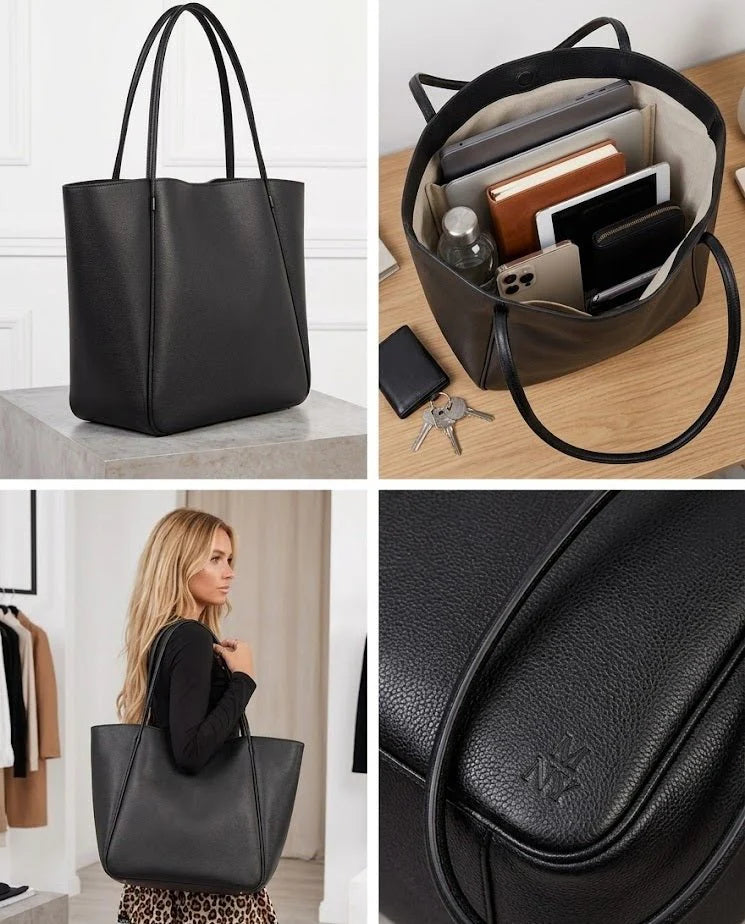 حقيبة حمل جلدية كلاسيكية | Classic Leather Tote Bag
