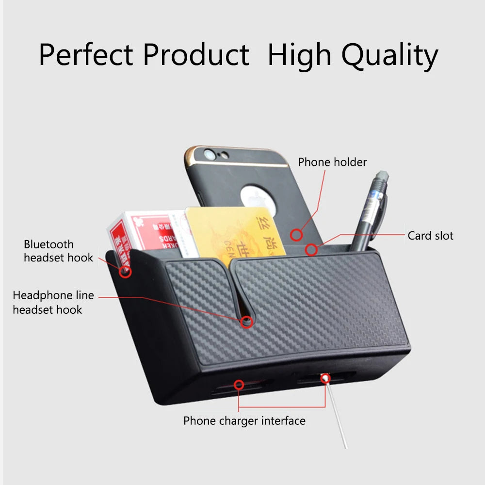 Phone Holder Stand For Phone Charge Keys Coins Car-Styling Stowing Tidying Car Storage Box Auto Seat Bag Car Organizer Container