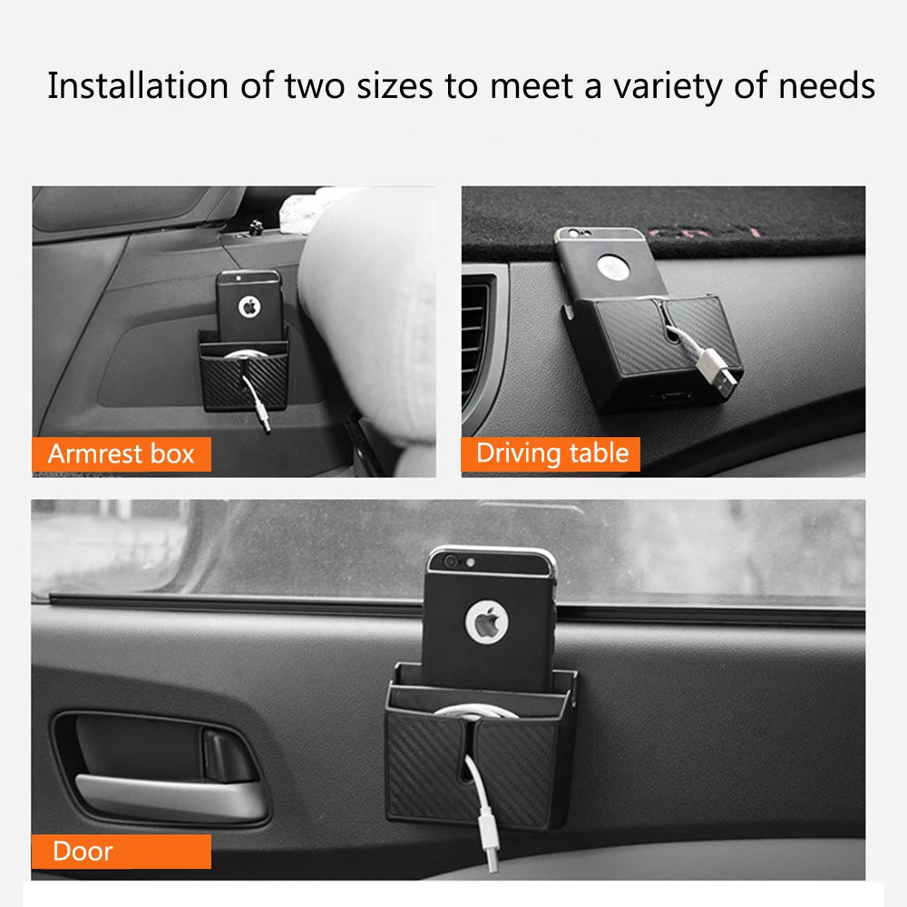Phone Holder Stand For Phone Charge Keys Coins Car-Styling Stowing Tidying Car Storage Box Auto Seat Bag Car Organizer Container