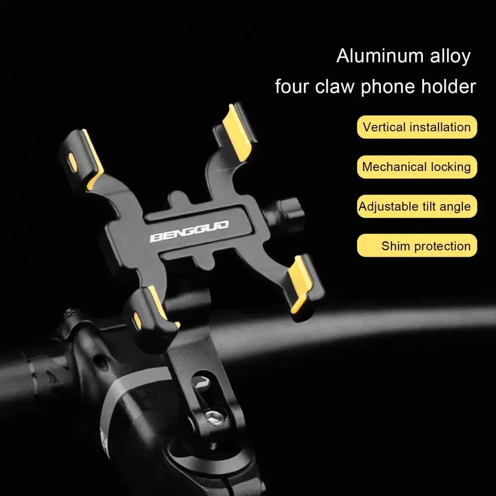 Bicycle phone holder, aluminum alloy phone holder, four claw holder, road bike riding phone holder