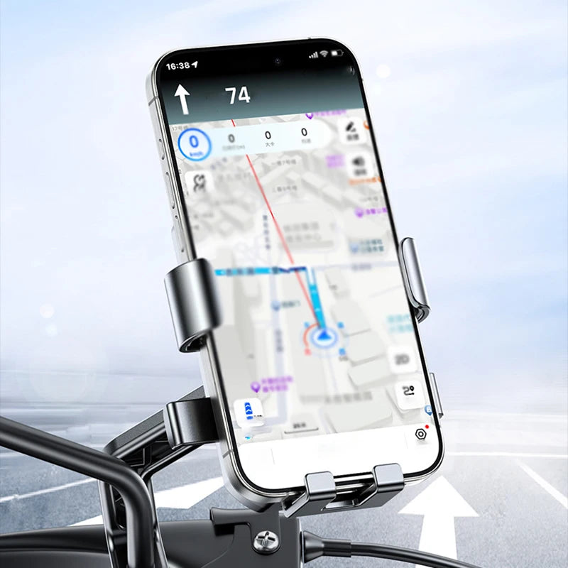 Motorcycle Phone Holder, Motorcycle, Bicycle, Electric Vehicle Shockproof Phone and Navigation Holder