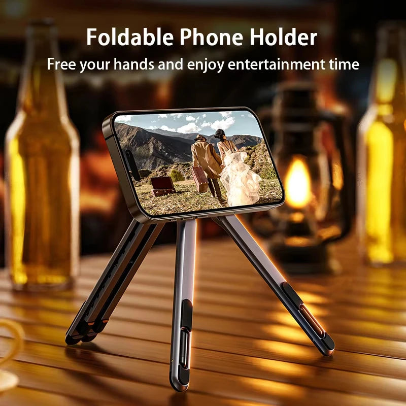 Multifunctional Magnetic Phone Holder Handheld Selfie Stick Foldable Tripod Portable Desk Stand for iPhone ipad Tablet Laptop