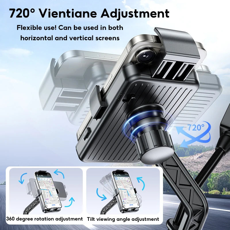 Motorcycle Phone Holder, Motorcycle, Bicycle, Electric Vehicle Shockproof Phone and Navigation Holder
