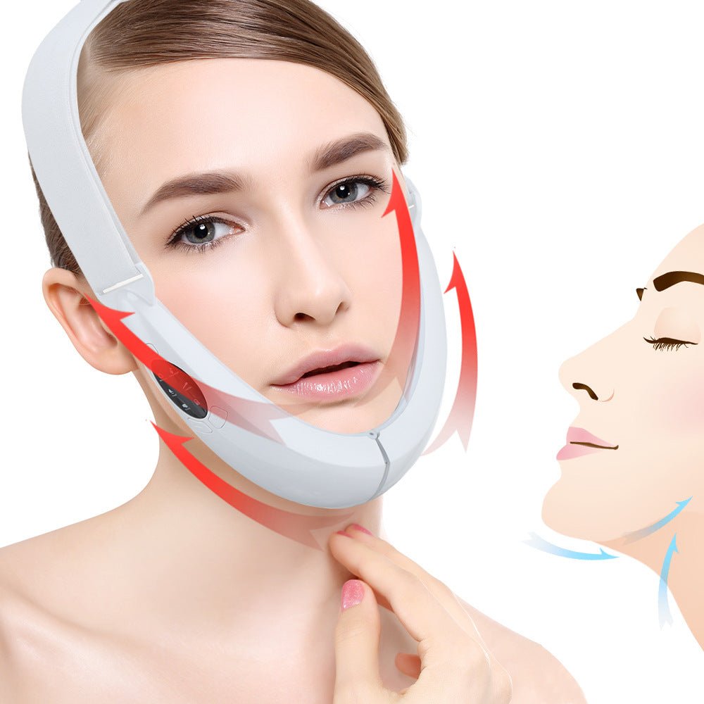 حزام شد الفك بإضاءة LED للوجه على شكل V